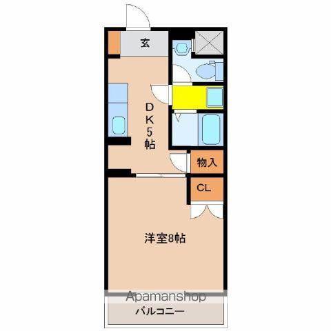 ANマンション(1DK/2階)の間取り写真