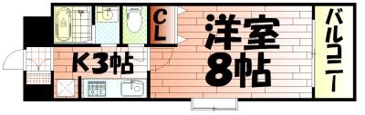 HAMIEL KOKURA(1K/4階)の間取り写真