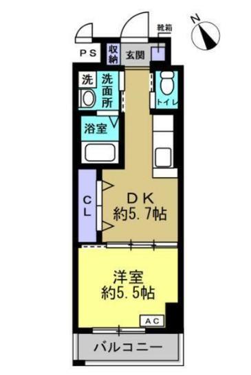メゾン ド クレチュール(1DK/1階)の間取り写真