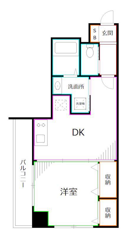 パラシオン荻窪(1DK/3階)の間取り写真
