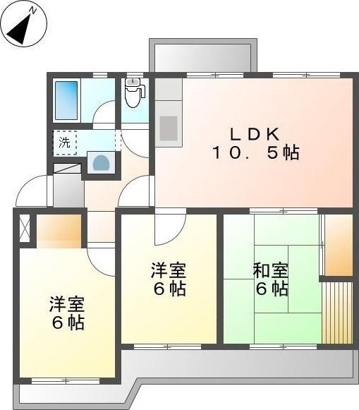 コーポサンシャイン(3LDK/3階)の間取り写真