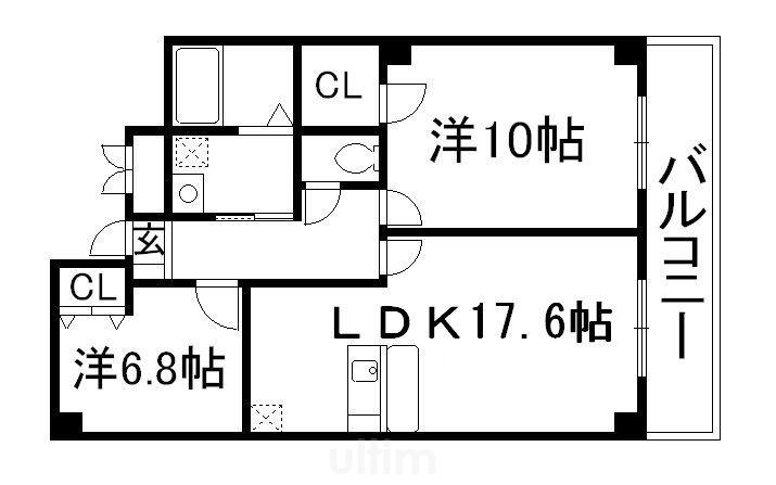 アパルトマン505(2LDK/4階)の間取り写真