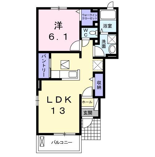 アヴニールI(1LDK/1階)の間取り写真