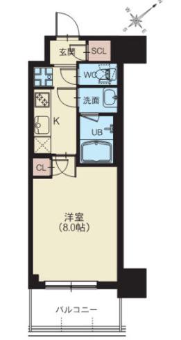スプランディッド新横浜(1K/7階)の間取り写真