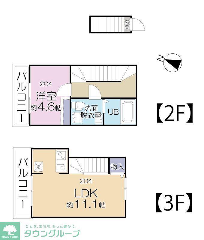 AMATERRACE千川(1LDK/2階)の間取り写真