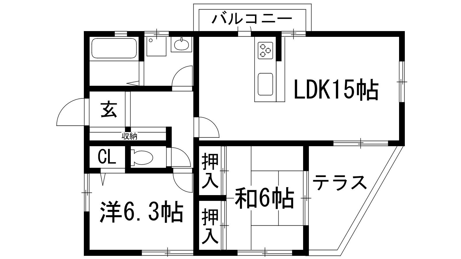 グリーンヒルズ東山台118号棟(2LDK/2階)の間取り写真