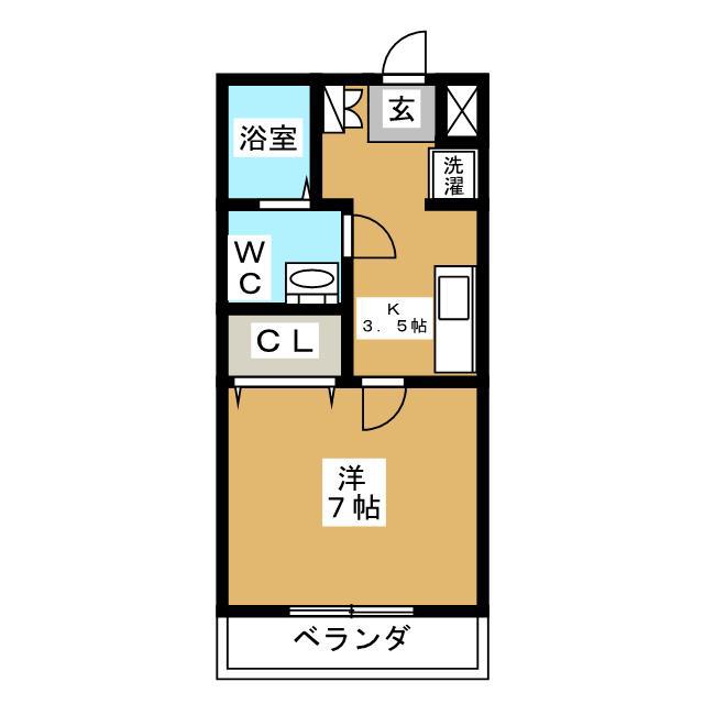 RAFFINAS(1K/1階)の間取り写真