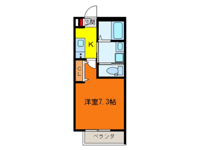グランシャリオII(1K/2階)の間取り写真