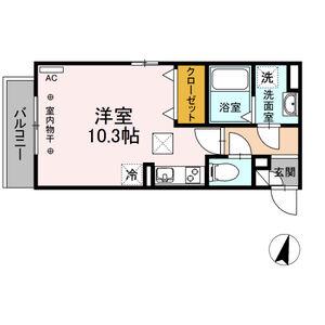 ピュアリス(ワンルーム/1階)の間取り写真