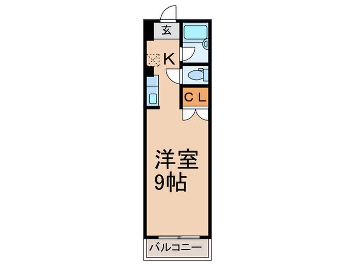 ドミールいなば(1K/3階)の間取り写真