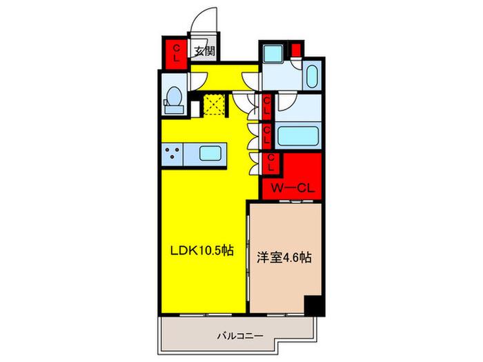 GENOVIA押上II(1LDK/3階)の間取り写真