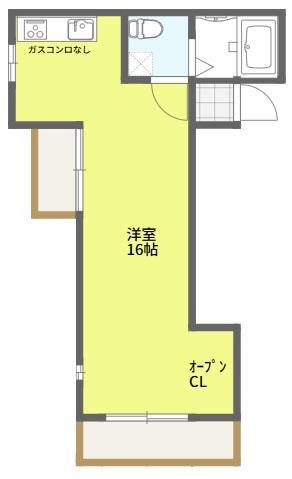 メゾン土山(1K/2階)の間取り写真