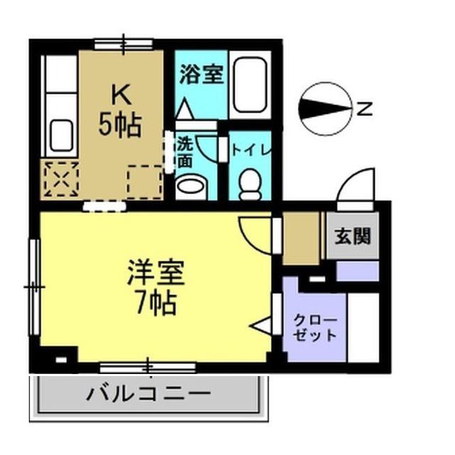 ベルウッドプランドール(1K/1階)の間取り写真