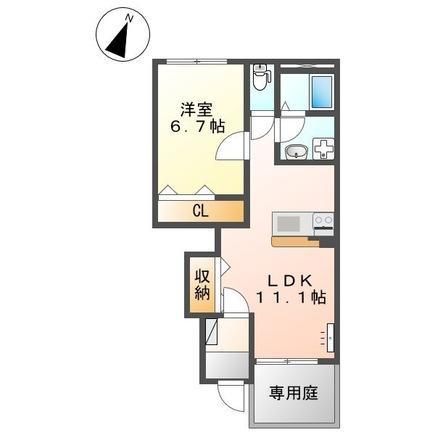グラン サージュ(1LDK/1階)の間取り写真
