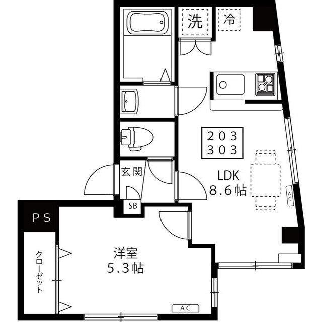 ラ・フォート南千住(1LDK/2階)の間取り写真