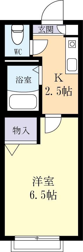ミキハイツ(1K/2階)の間取り写真