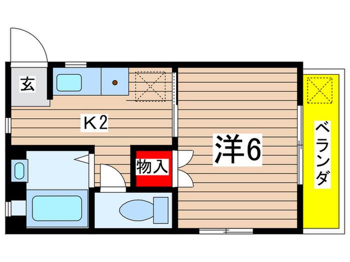 ハイム高橋(1K/1階)の間取り写真