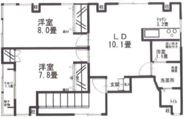 高橋ビル(2LDK/2階)の間取り写真