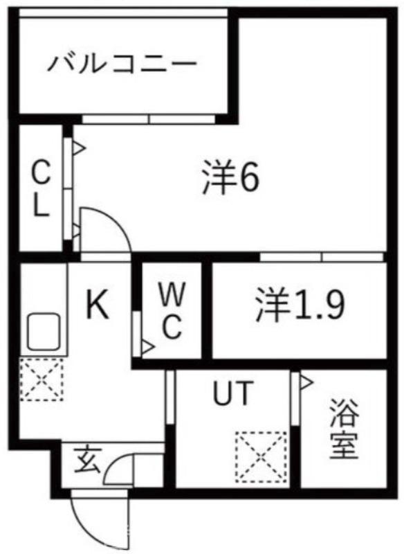 シーエムシス(2K/2階)の間取り写真