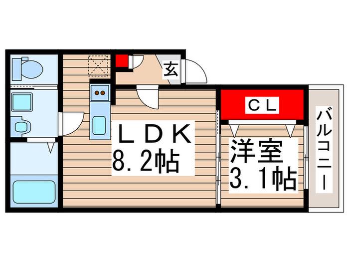 AJ南流山ノースV(1LDK/3階)の間取り写真