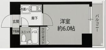 レスポワール難波南(1K/9階)の間取り写真