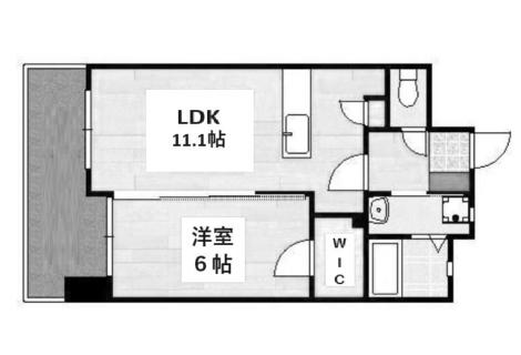 フェルト127(1LDK/13階)の間取り写真