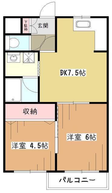 ロイヤル美住町(2DK/3階)の間取り写真