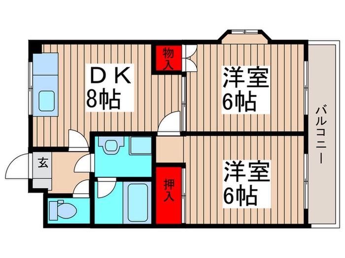 ピースファルハイツIII(2DK/3階)の間取り写真