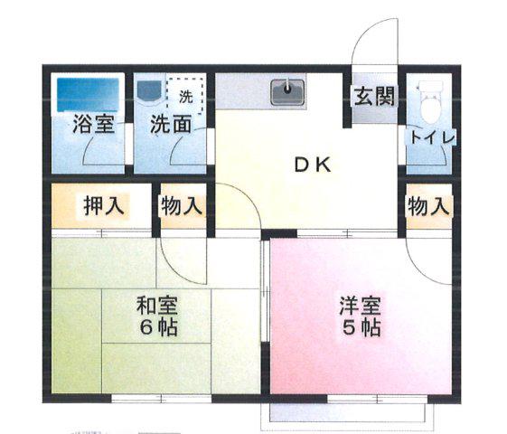 エクレール赤塚B(2DK/1階)の間取り写真