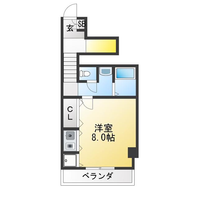 サンケー・E(ワンルーム/1階)の間取り写真