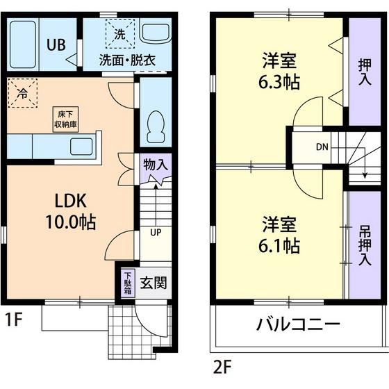 ガーデンハウス オヤケ(2LDK/1階)の間取り写真