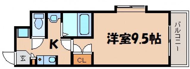 ＪＲ山陽本線 海田市駅 徒歩13分 4階建 築26年(1K/1階)の間取り写真