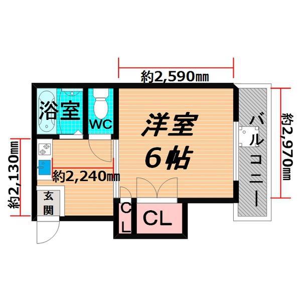 メゾン関目(1K/4階)の間取り写真