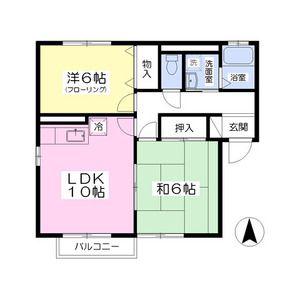 ウィルコート並柳A(2LDK/1階)の間取り写真