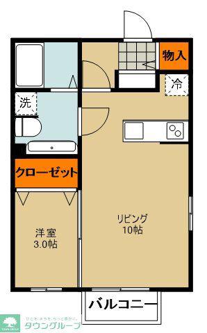 蒼海の丘(1LDK/1階)の間取り写真