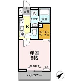 D-ROOM土樋(1K/2階)の間取り写真