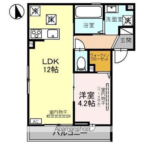 ルノアール(1LDK/1階)の間取り写真