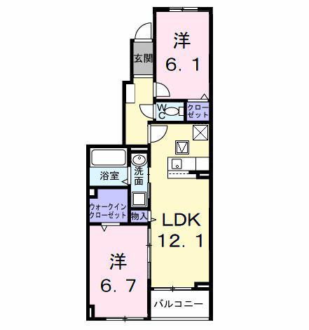 PEANUTS(2LDK/1階)の間取り写真