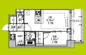 S-RESIDENCE阿波座CHIARO(1LDK/6階)の間取り写真