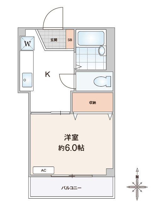 Iコーポ谷在家(1K/3階)の間取り写真
