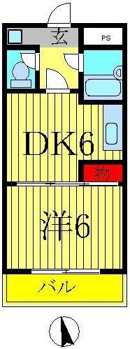 ザ・グリーンマンション(1DK/3階)の間取り写真