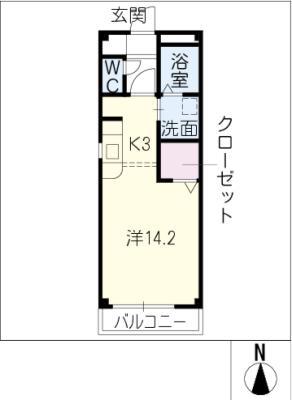 サンポット(1K/1階)の間取り写真