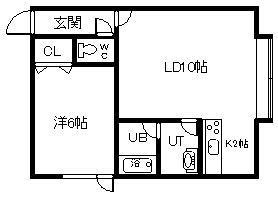 ウィズ NO1(1LDK/2階)の間取り写真