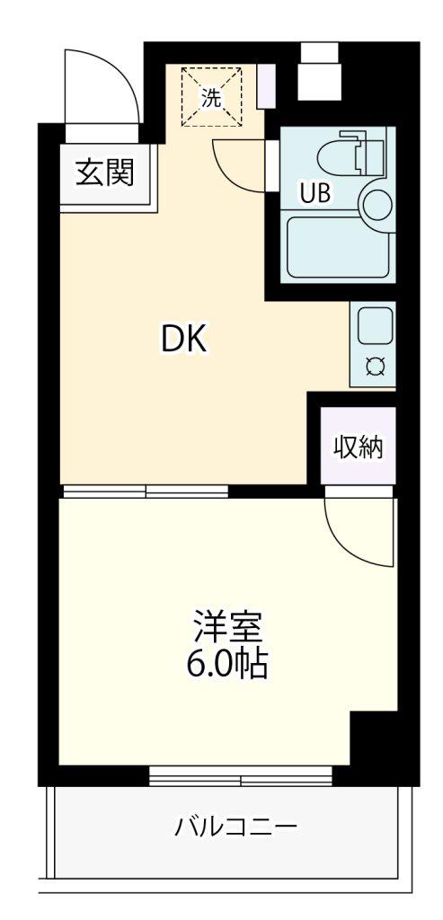 野村産業ビル(1DK/4階)の間取り写真