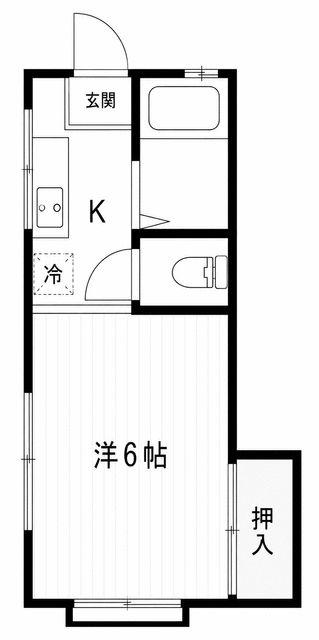 メゾンオランジュ(1K/1階)の間取り写真