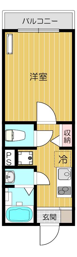 サリエンテKK(1K/3階)の間取り写真