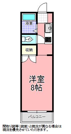 メゾンド・パル(ワンルーム/2階)の間取り写真