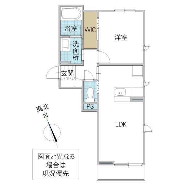 ELPIDA赤塚 A(1LDK/1階)の間取り写真