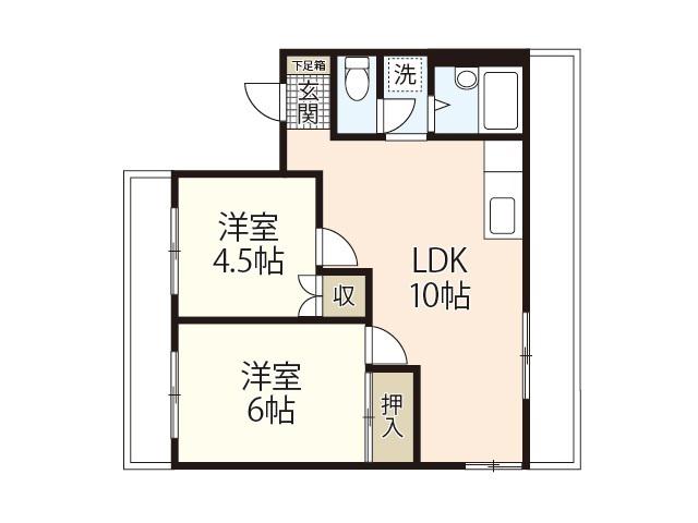 リージェント北本庄(2LDK/3階)の間取り写真