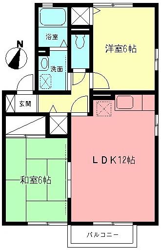 パルステージIII(2LDK/2階)の間取り写真